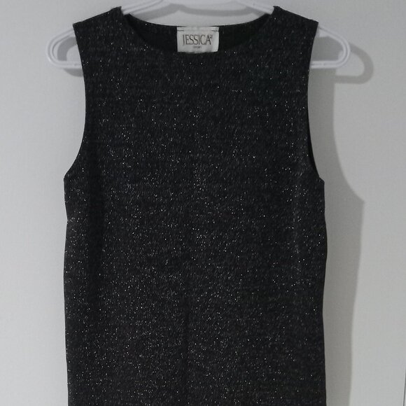 Jessica Sport no sleeves T-shirt round neck XL black with sparks shiny shirt - Picture 1 of 5